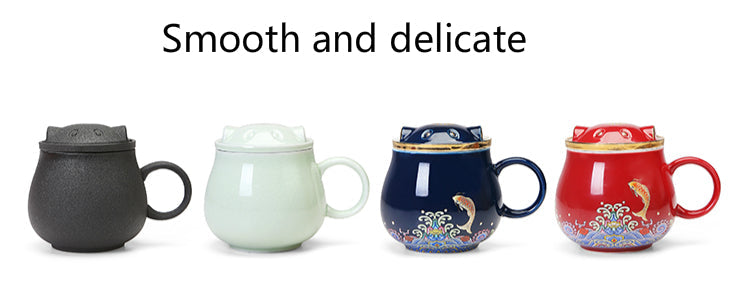 Japanese Ceramic Tea Infuser Cup with Lid