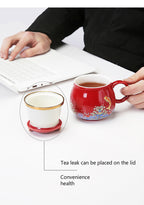 Japanese Ceramic Tea Infuser Cup with Lid