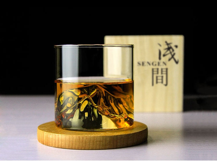Japanese Drinking Glass, 250 ml Crystal Glass, 7.3 cm Tall