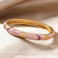 Floral Accented Bangles for Women - Gold-Toned, 6 cm Diameter