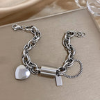 Chunky Chain Heart Bracelet for Women - Bold Statement Jewellery, view 3