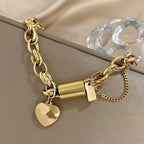 Chunky Chain Heart Bracelet for Women - Bold Statement Jewellery, view 4
