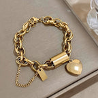 Chunky Chain Heart Bracelet for Women - Bold Statement Jewellery