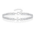 Couples Letter Initial Cuban Bracelet - Adjustable 20-25cm, view 13