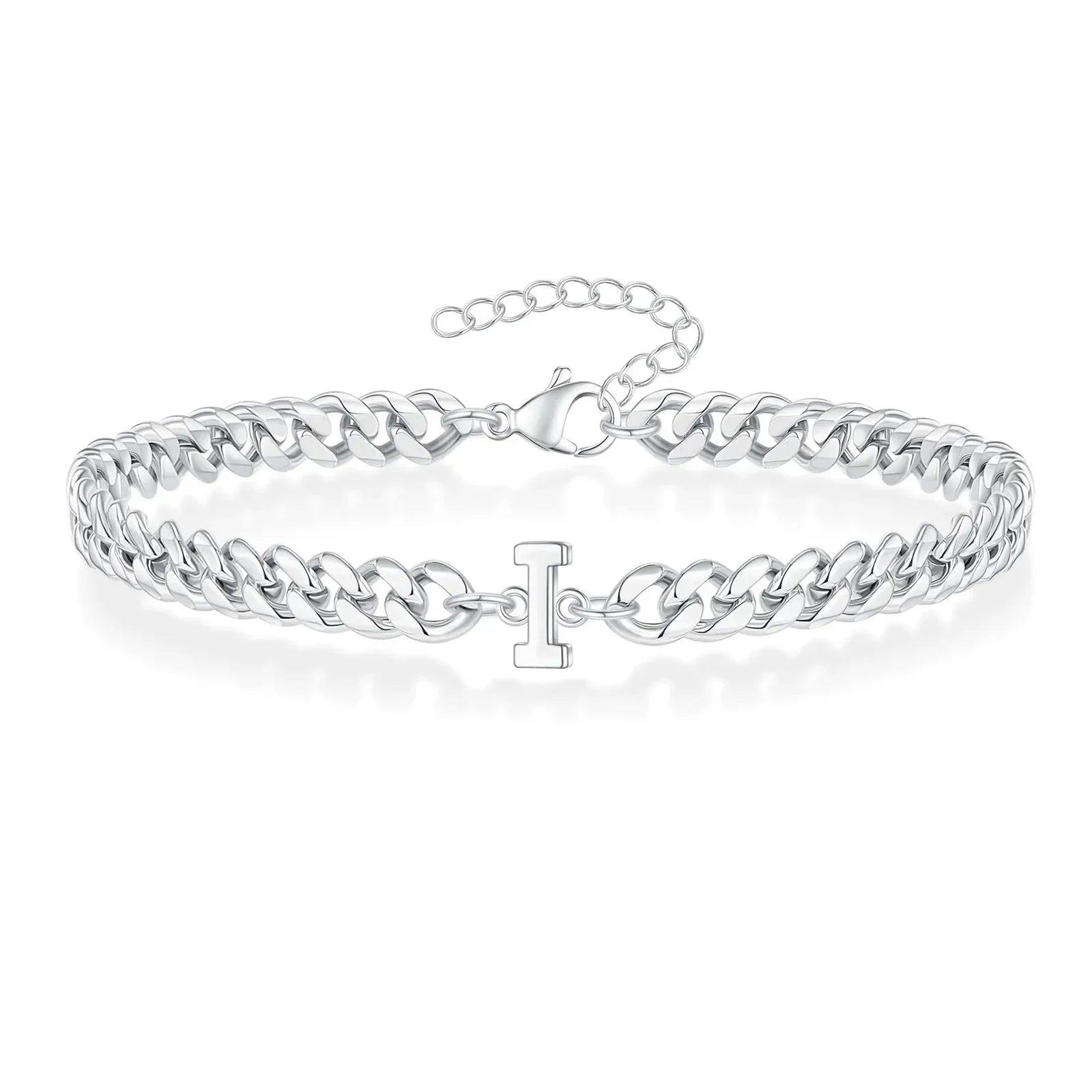 Couples Letter Initial Cuban Bracelet - Adjustable 20-25cm, view 13