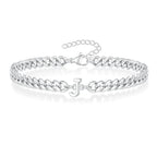 Couples Letter Initial Cuban Bracelet - Adjustable 20-25cm, view 14