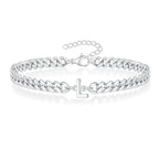 Couples Letter Initial Cuban Bracelet - Adjustable 20-25cm, view 16