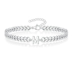 Couples Letter Initial Cuban Bracelet - Adjustable 20-25cm, view 17