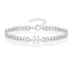 Couples Letter Initial Cuban Bracelet - Adjustable 20-25cm, view 18