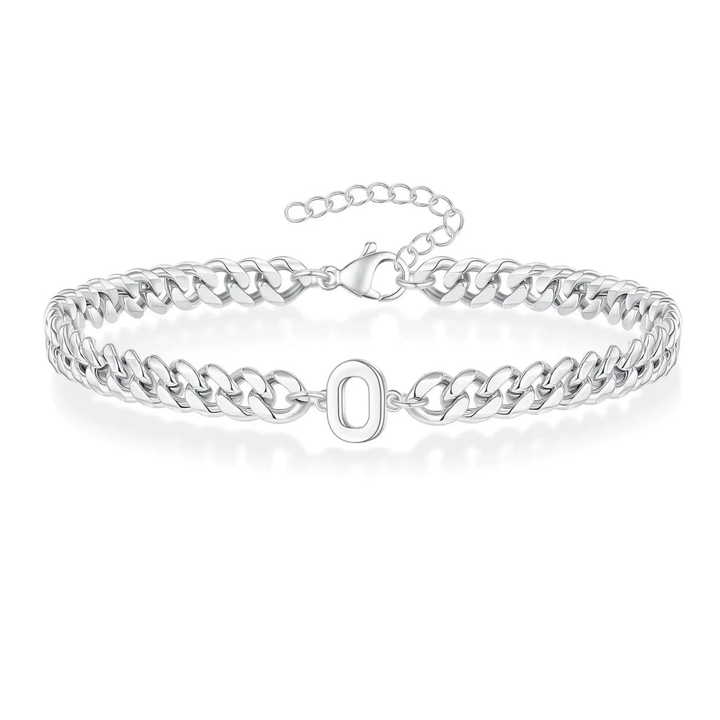 Couples Letter Initial Cuban Bracelet - Adjustable 20-25cm, view 19
