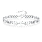 Couples Letter Initial Cuban Bracelet - Adjustable 20-25cm, view 24