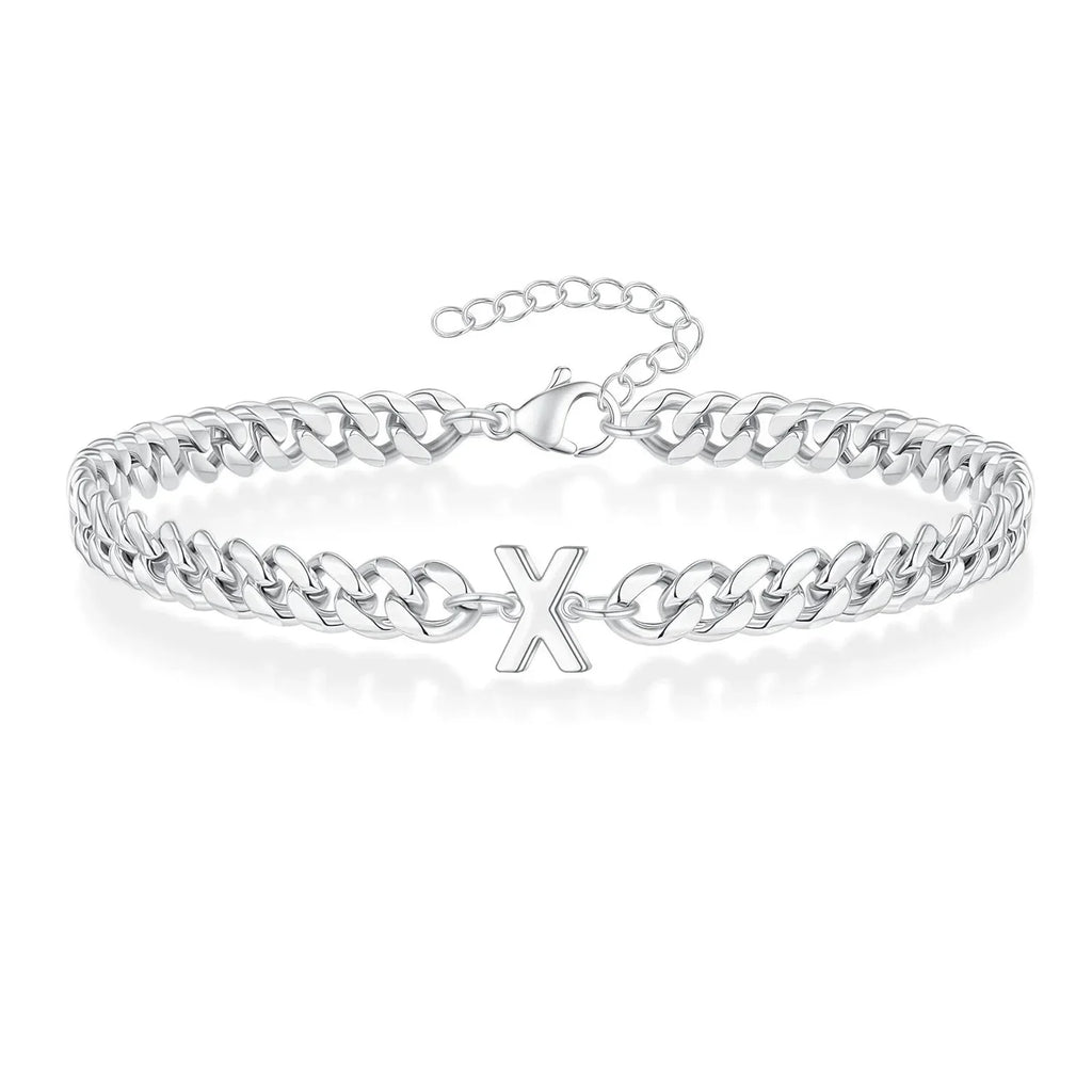 Couples Letter Initial Cuban Bracelet - Adjustable 20-25cm, view 28
