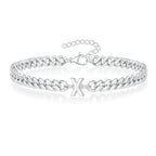 Couples Letter Initial Cuban Bracelet - Adjustable 20-25cm, view 28