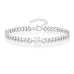 Couples Letter Initial Cuban Bracelet - Adjustable 20-25cm, view 30