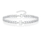 Couples Letter Initial Cuban Bracelet - Adjustable 20-25cm, view 6
