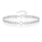 Couples Letter Initial Cuban Bracelet - Adjustable 20-25cm, view 7