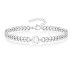 Couples Letter Initial Cuban Bracelet - Adjustable 20-25cm, view 8