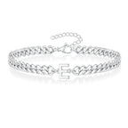 Couples Letter Initial Cuban Bracelet - Adjustable 20-25cm, view 9