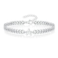 Couples Letter Initial Cuban Bracelet - Adjustable 20-25cm