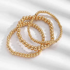 7pcs Gold Beaded Bracelet Stack for Women - Layered Jewellery Set, view 3