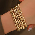 7pcs Gold Beaded Bracelet Stack for Women - Layered Jewellery Set