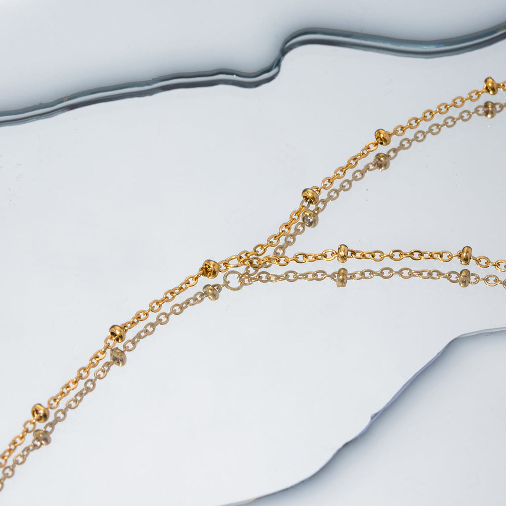 Dainty Satellite Hand Chain Bracelet with Ring - Adjustable 16-17 cm, view 2