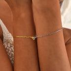 Magnetic Heart Paperclip Chain Love Bracelet Set for Couples or Friends, view 2