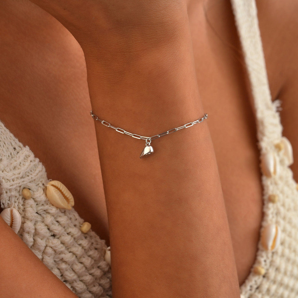 Magnetic Heart Paperclip Chain Love Bracelet Set for Couples or Friends, view 6