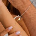 Magnetic Heart Paperclip Chain Love Bracelet Set for Couples or Friends