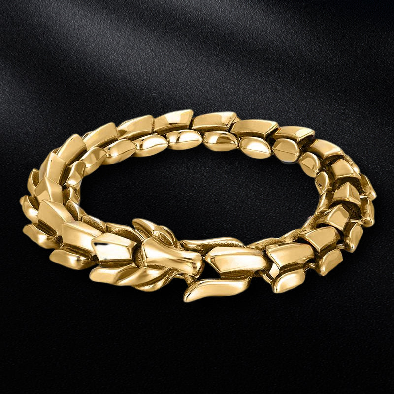 Punk Keel Bracelet for Men and Women - Alloy, Silver, Gold, Black, view 3