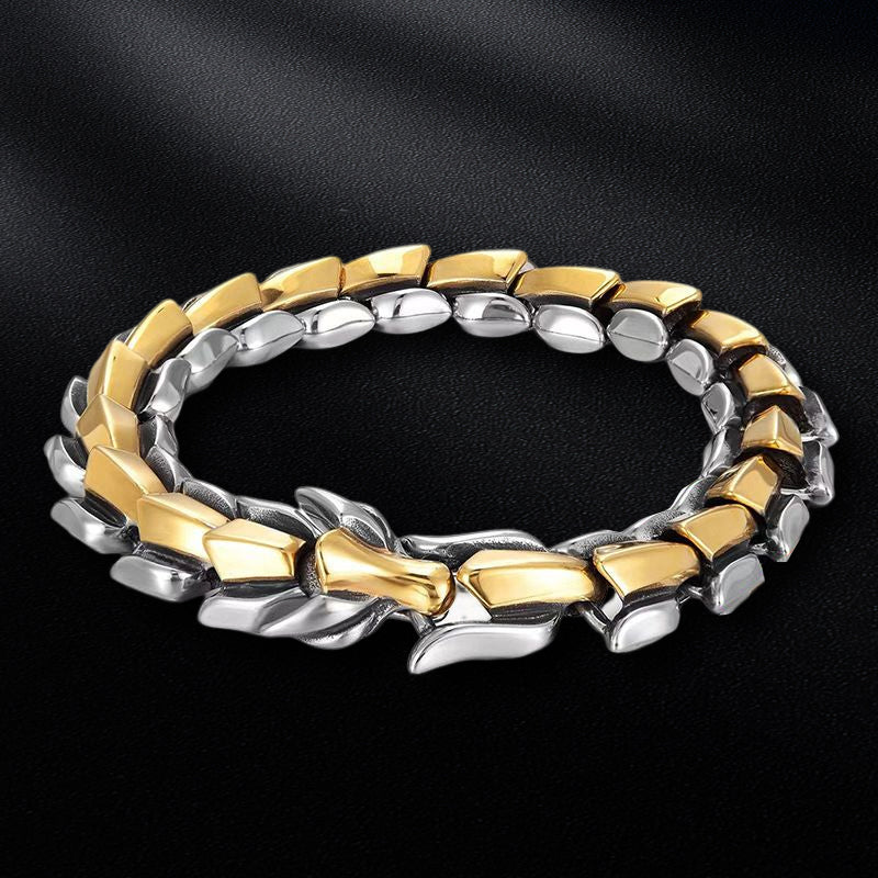 Punk Keel Bracelet for Men and Women - Alloy, Silver, Gold, Black, view 4