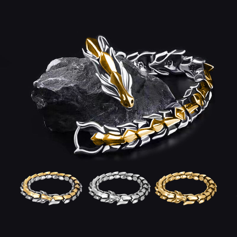 Punk Keel Bracelet for Men and Women - Alloy, Silver, Gold, Black, view 6