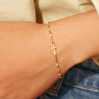 Adjustable Silver Cross Bracelet for Women - 15.5+4.5cm, Lightweight, view 7