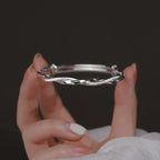Twisted Silver Bracelet for Women - 925 Sterling, 6 cm, view 2