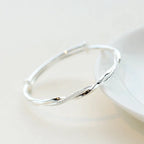 Twisted Silver Bracelet for Women - 925 Sterling, 6 cm, view 3