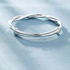 Twisted Silver Bracelet for Women - 925 Sterling, 6 cm, view 4