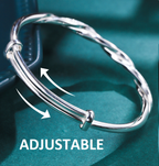 Twisted Silver Bracelet for Women - 925 Sterling, 6 cm, view 5