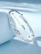 Twisted Silver Bracelet for Women - 925 Sterling, 6 cm, view 6