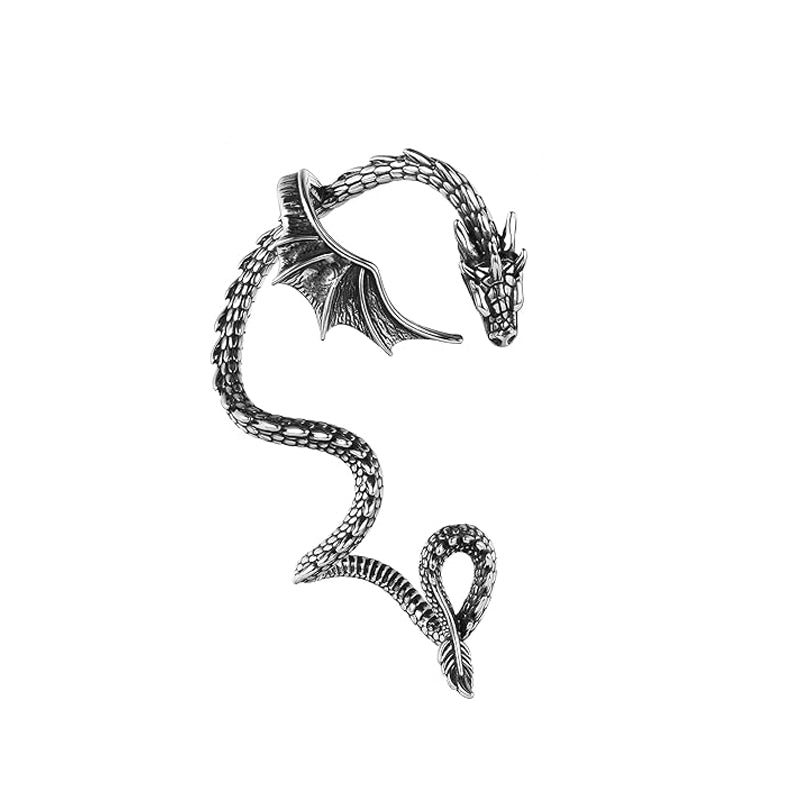 Dragon Cuff Earring for Men and Women - Alloy, Black Gold Silver, view 10