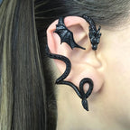 Dragon Cuff Earring for Men and Women - Alloy, Black Gold Silver, view 12
