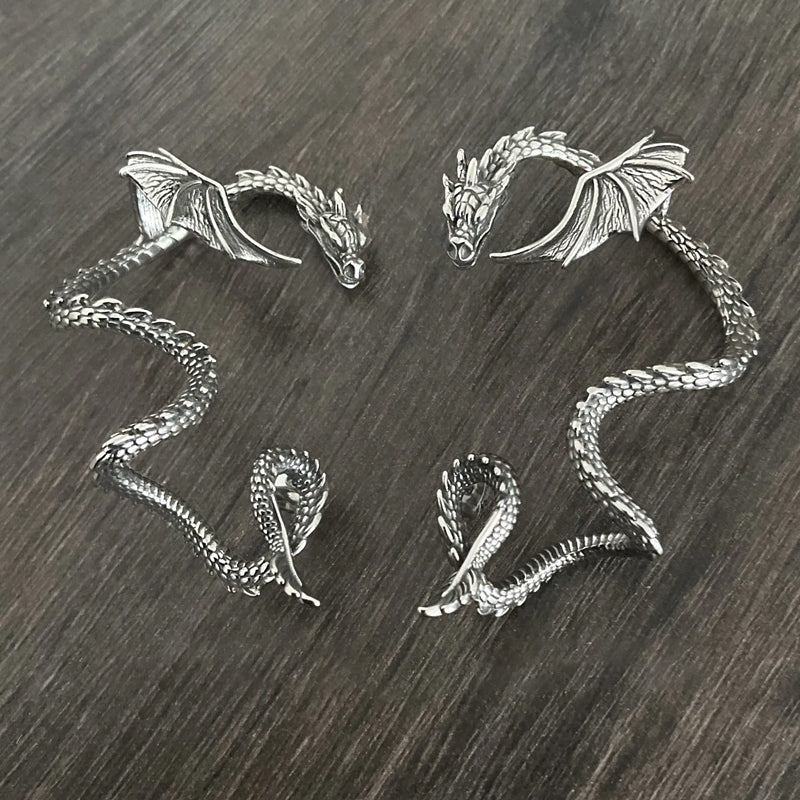 Dragon Cuff Earring for Men and Women - Alloy, Black Gold Silver, view 7