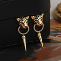 Leopard Circle Dangle Earrings - 3cm Drop, Animal Print