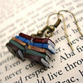 Book Stack Earrings for Book Lovers - 1cm Dangle, 8g, view 3