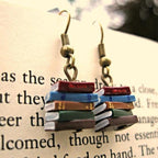 Book Stack Earrings for Book Lovers - 1cm Dangle, 8g, view 5