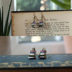 Book Stack Earrings for Book Lovers - 1cm Dangle, 8g, view 6