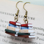 Book Stack Earrings for Book Lovers - 1cm Dangle, 8g, view 7
