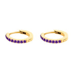 Dainty Birthstone Hoop Huggie Earrings - 13mm, Personalised Jewellery, view 10