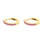 Dainty Birthstone Hoop Huggie Earrings - 13mm, Personalised Jewellery, view 11