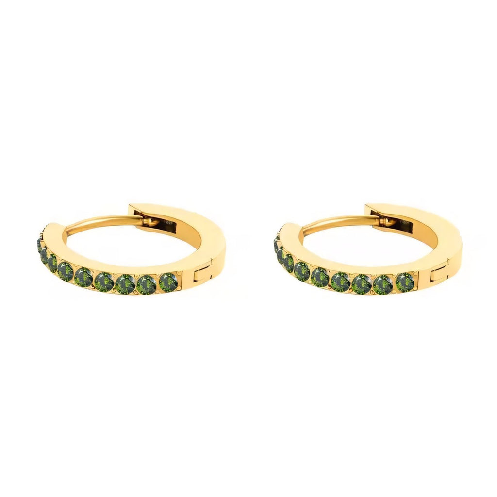 Dainty Birthstone Hoop Huggie Earrings - 13mm, Personalised Jewellery, view 12