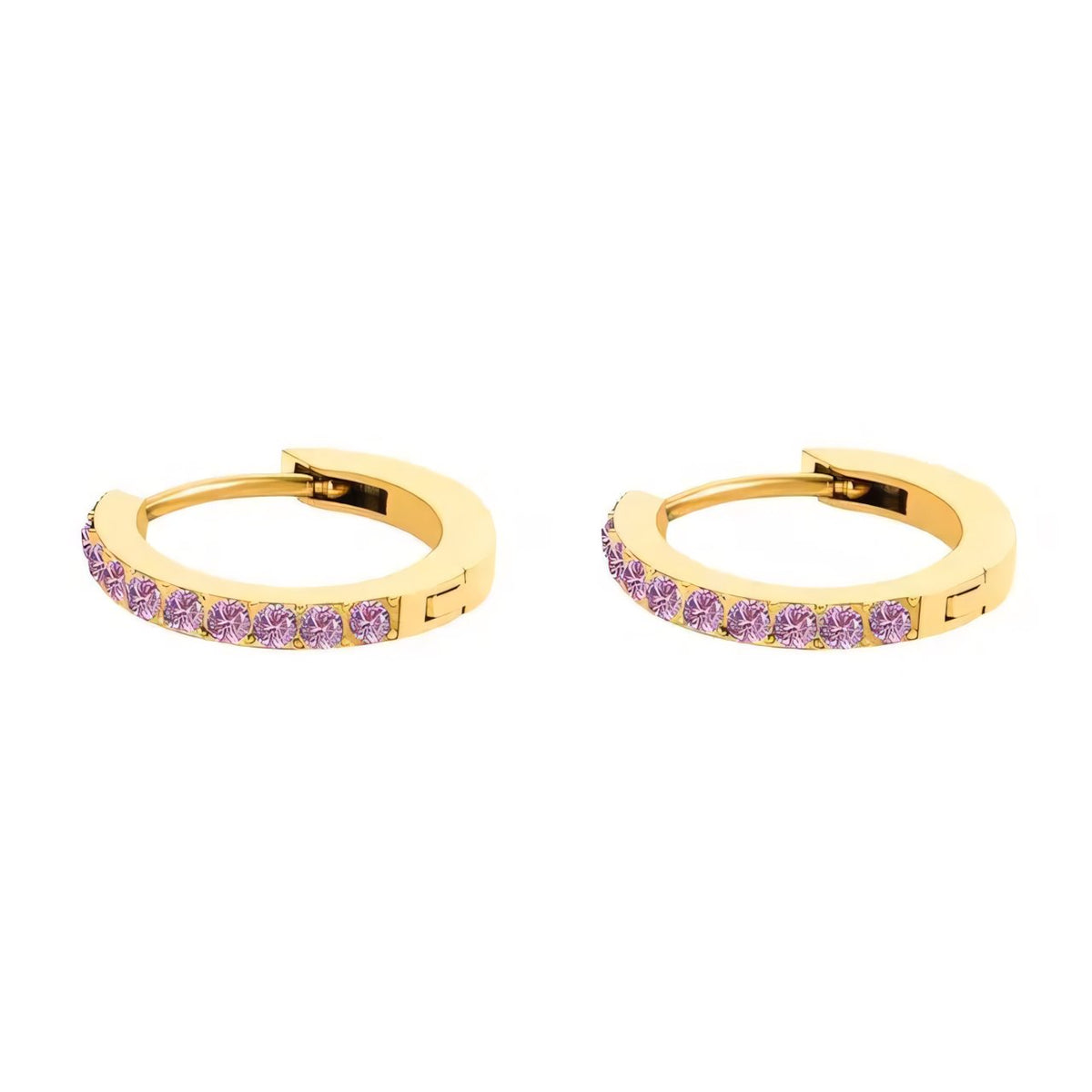 Dainty Birthstone Hoop Huggie Earrings - 13mm, Personalised Jewellery, view 14